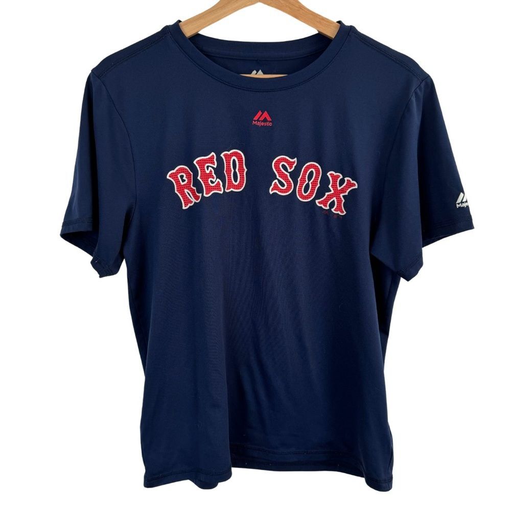 Majestic Boston Red Sox Cool Base Shirt Youth XL MLB Performance Tee Blue - Picture 1 of 5